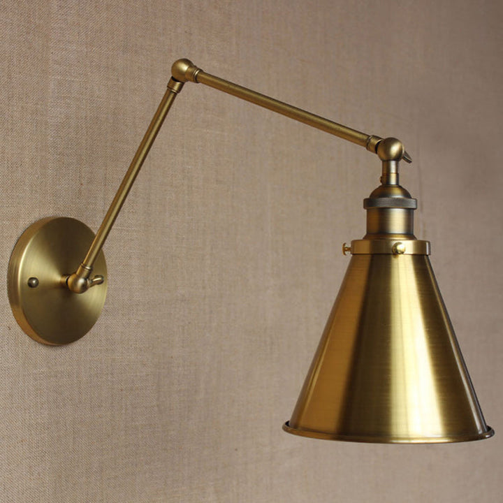 Azura | Cone-shaped Shade Iron Wall Mount Light Antique 1 Bulb Bedroom Wall Lighting Fixture