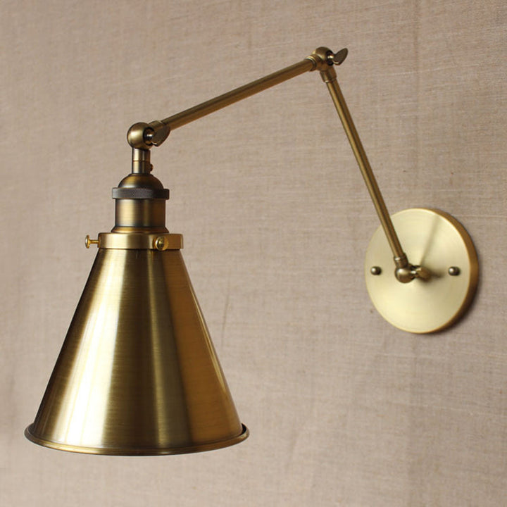 Azura | Cone-shaped Shade Iron Wall Mount Light Antique 1 Bulb Bedroom Wall Lighting Fixture