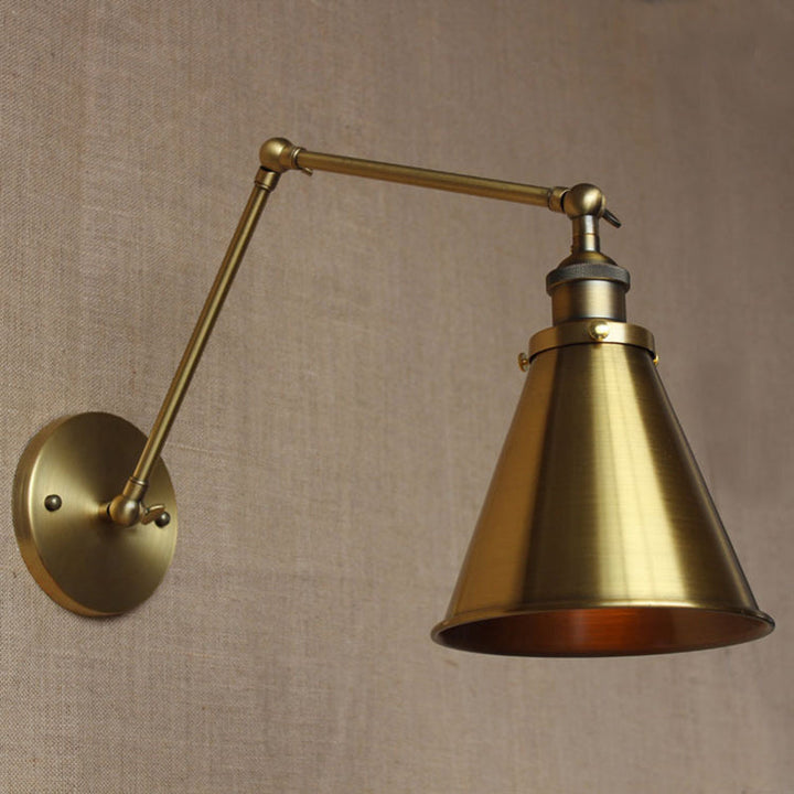 Azura | Cone-shaped Shade Iron Wall Mount Light Antique 1 Bulb Bedroom Wall Lighting Fixture