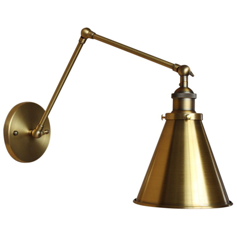 Azura | Cone-shaped Shade Iron Wall Mount Light Antique 1 Bulb Bedroom Wall Lighting Fixture