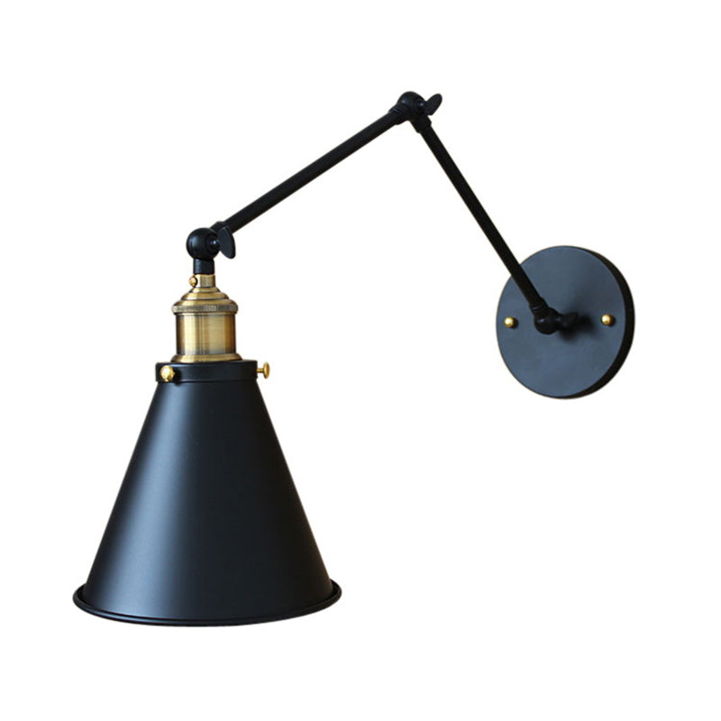 Azura | Cone-shaped Shade Iron Wall Mount Light Antique 1 Bulb Bedroom Wall Lighting Fixture