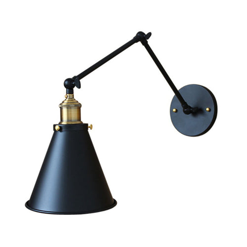 Azura | Cone-shaped Shade Iron Wall Mount Light Antique 1 Bulb Bedroom Wall Lighting Fixture