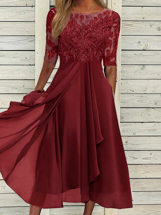 Taryn® | Lace Elegance Midi Dress