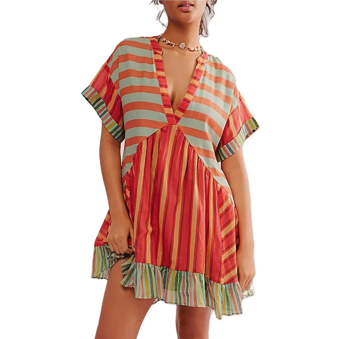 Bohemian Dress V-Neck - Timeless Elegance