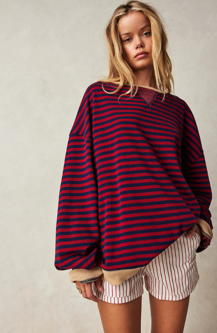 MIKAELA – LAIDBACK STRIPED SWEATER