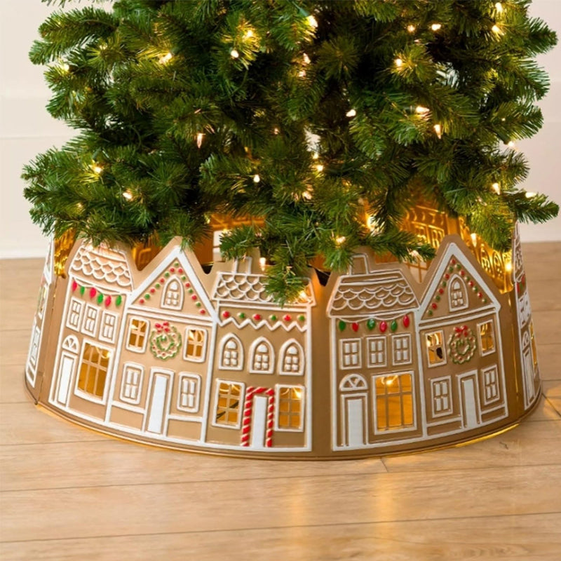 Azura | LED Gingerbread House Christmas Tree Collar Tree Skirt