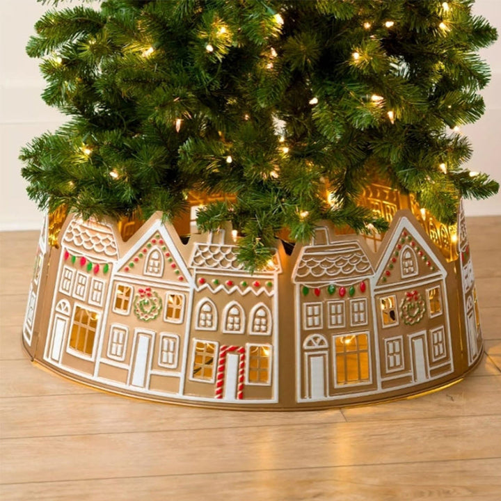 Azura | LED Gingerbread House Christmas Tree Collar Tree Skirt