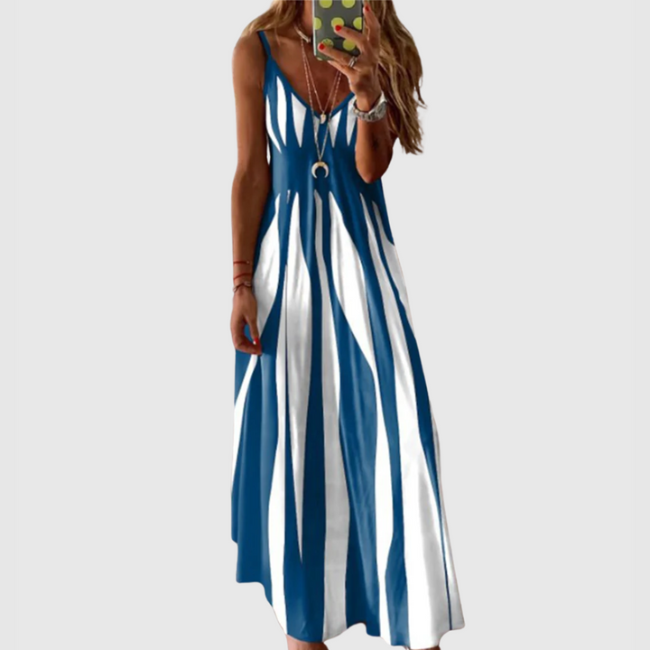Ariella - Chic Sleeveless Striped Maxi Dress
