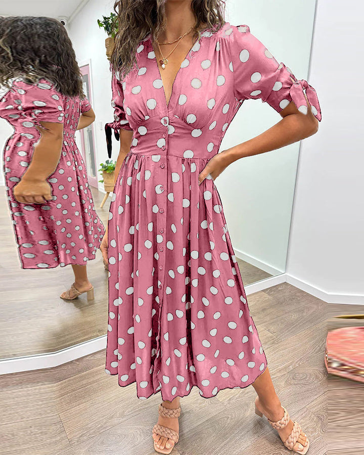 Maria | Button Polka Dot Dress