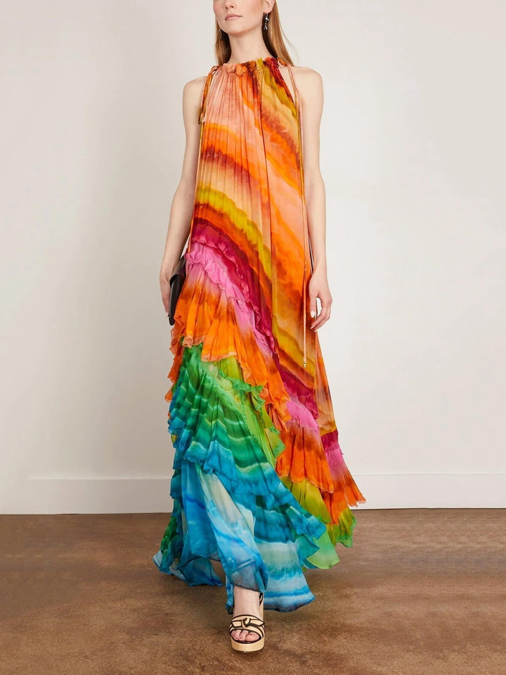 LUNA – IRIS RUFFLE GOWN IN MULTI