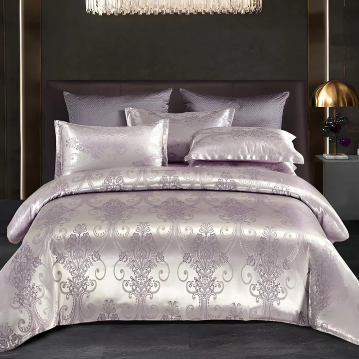 BowLift | Satin Floral Bedding Set with Duvet Cover and Pillowcases