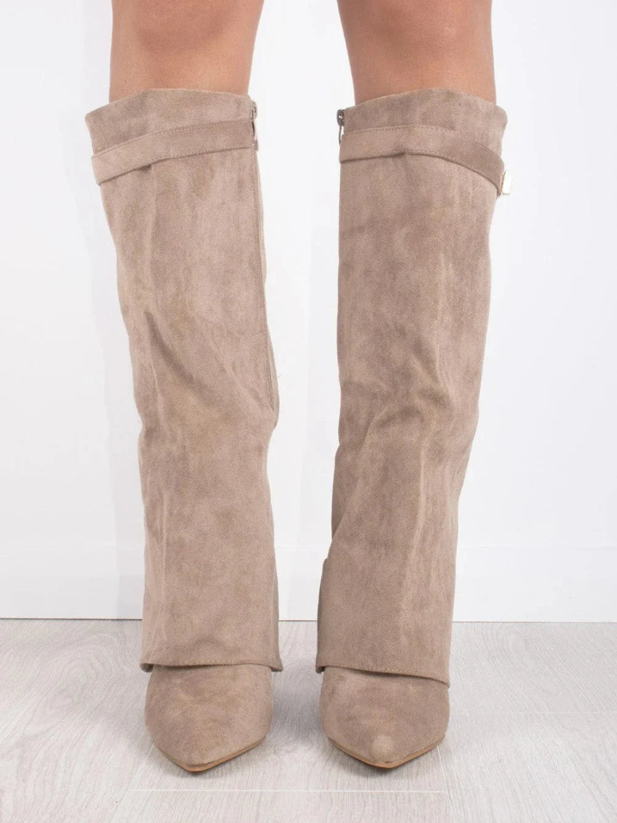 ALINA – CHIC SLOUCHY SUEDE KNEE-HIGH BOOTS
