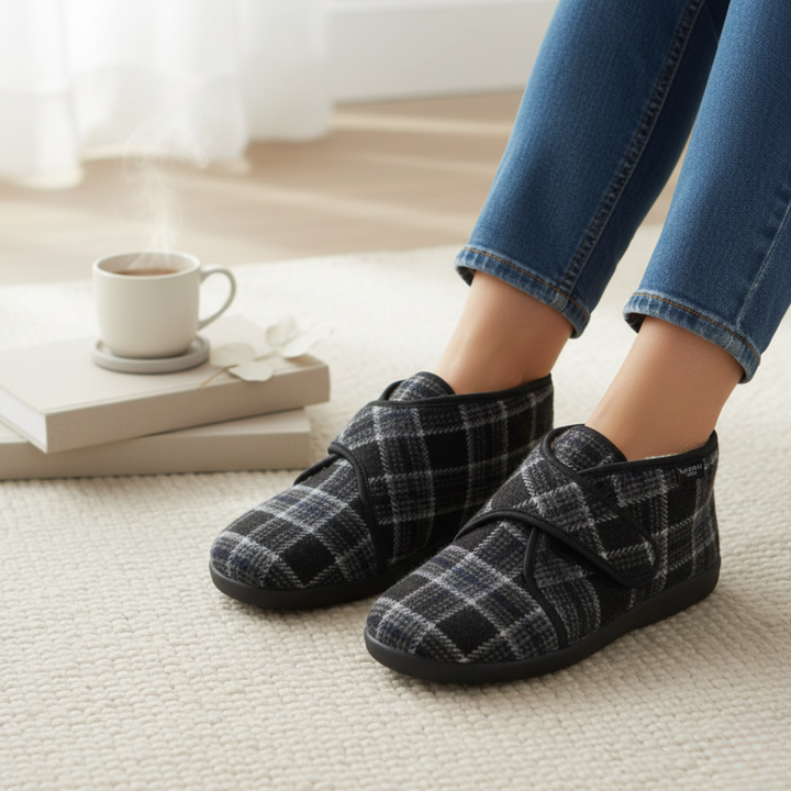 Mirenia - Soft Plaid Slipper Boots
