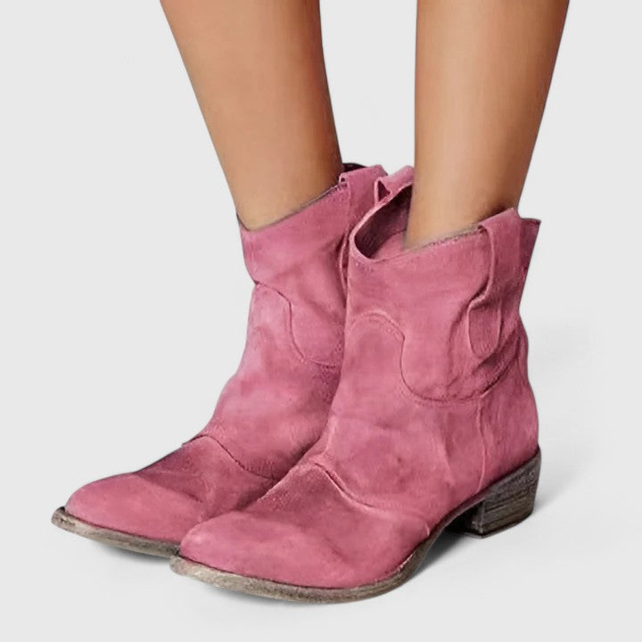 RILEY – SUEDE ANKLE COWBOY BOOTS