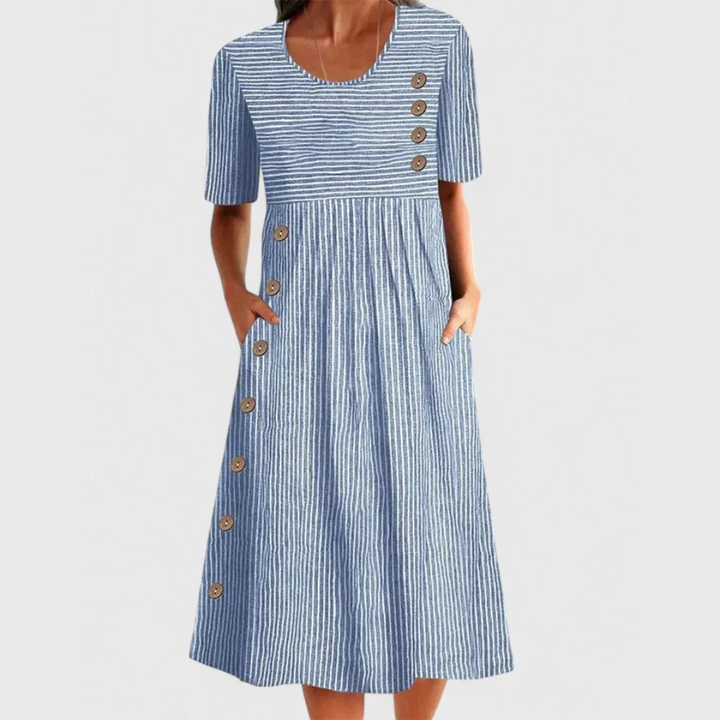 Alma | Striped Midi Dress