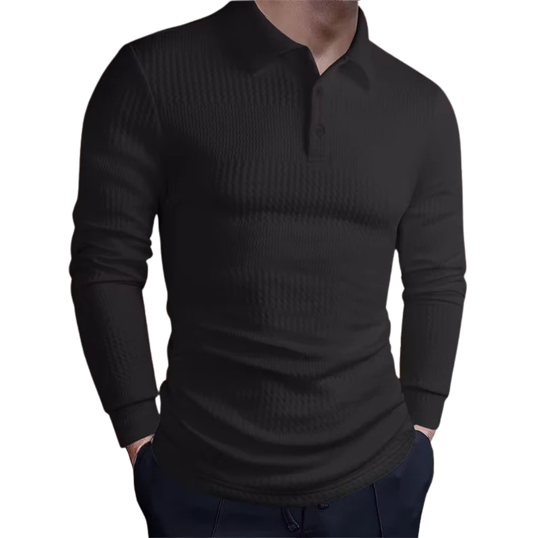 Alistair - Luxurious Jacquard Polo Shirt With Retro Elegance