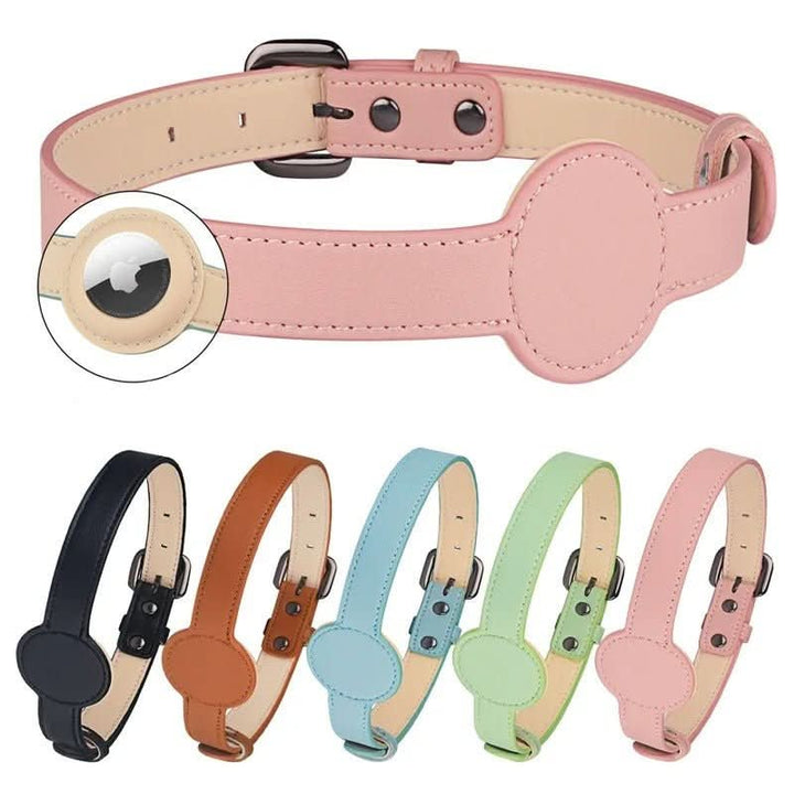 Azura | EDOUARD – Elegant dog collar with AirTag holder & weatherproof design