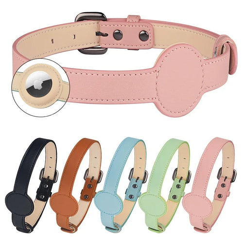 Edouard Collar – Luxe Dog Collar with Airtag Azura