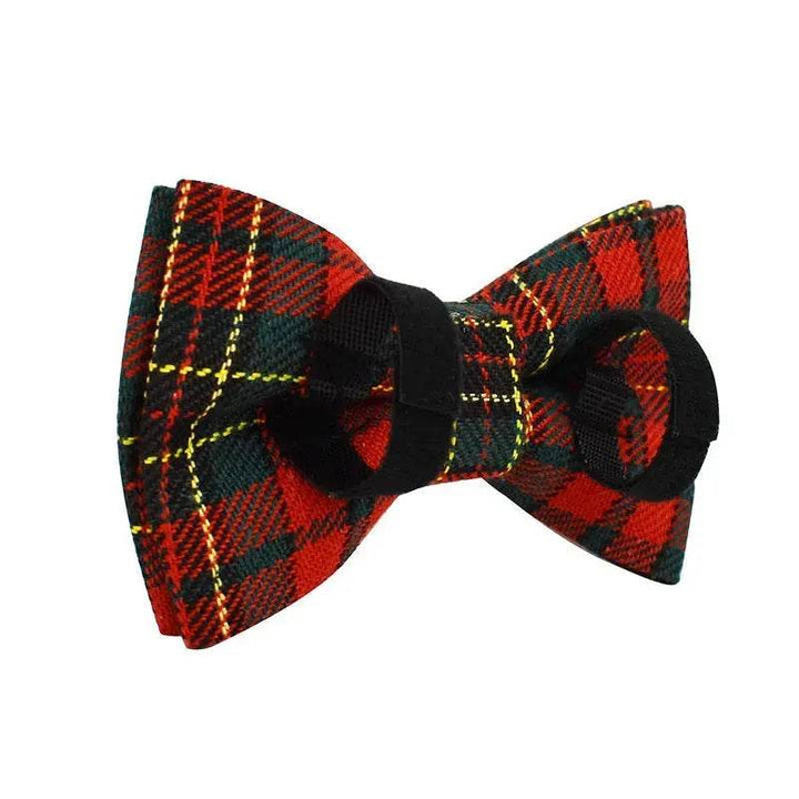 Azura | Christmas Pet Collar Plaid With Green Background Dog Rope Leash Suit