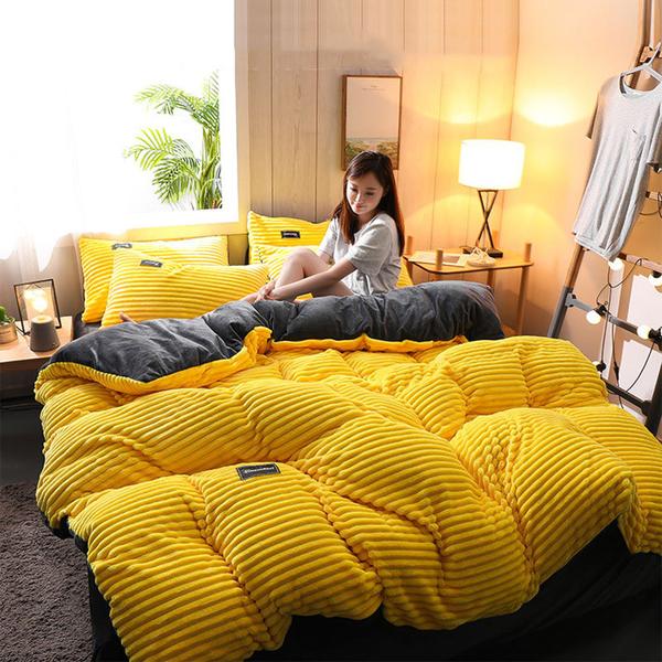 BowLift | Thickened Corduroy Velvet Bedding Set