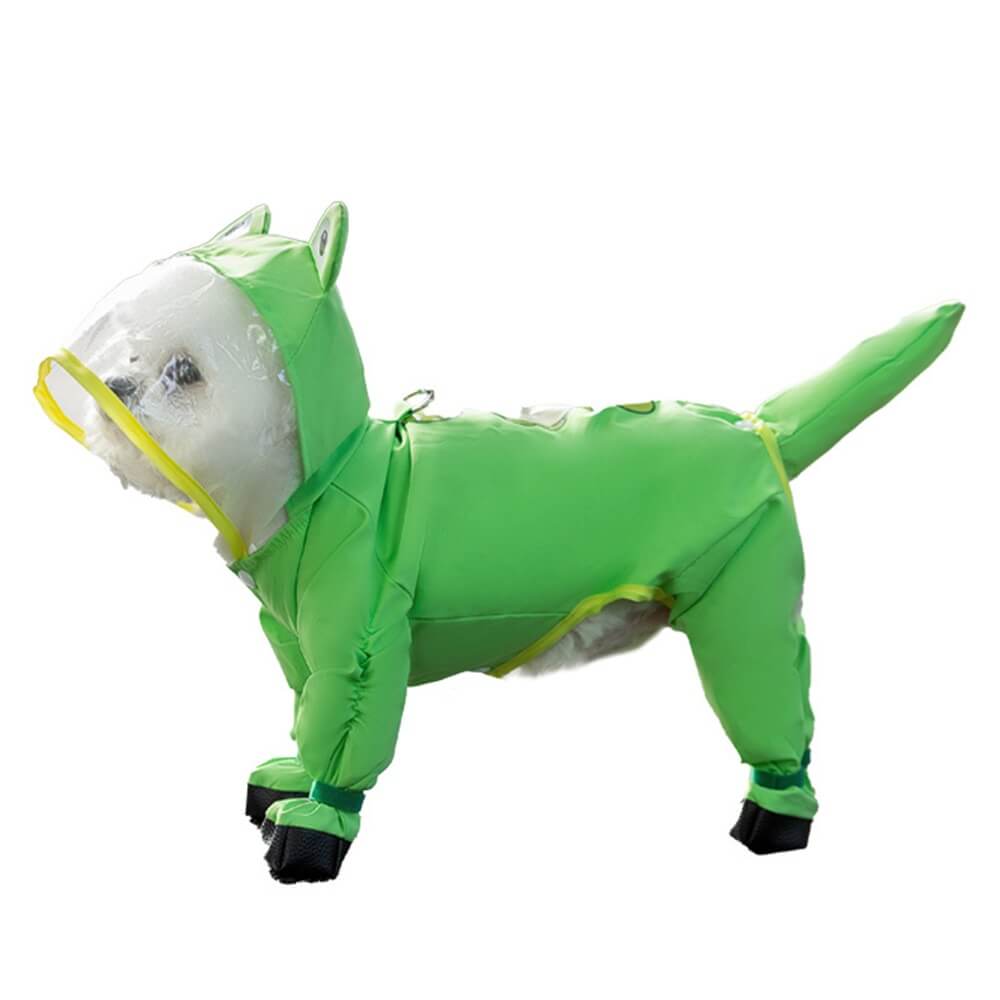 Azura | Dog Animal Shaped Overall Raincoat Waterproof Cover Including Tail
