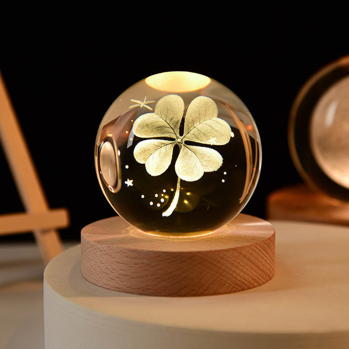 BowLift | LED Night Light Galaxy Crystal Ball Table Lamp 3D Planet Moon Lamp Bedroom Home Decor For Kids Party Children's Birthday Gifts