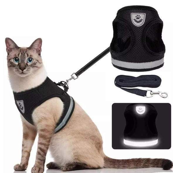 Azura | Reflective Cat Harness and Leash Set with Adjustable Straps for Safe Night Adventures – Comfortable Fit for Cats and Kittens