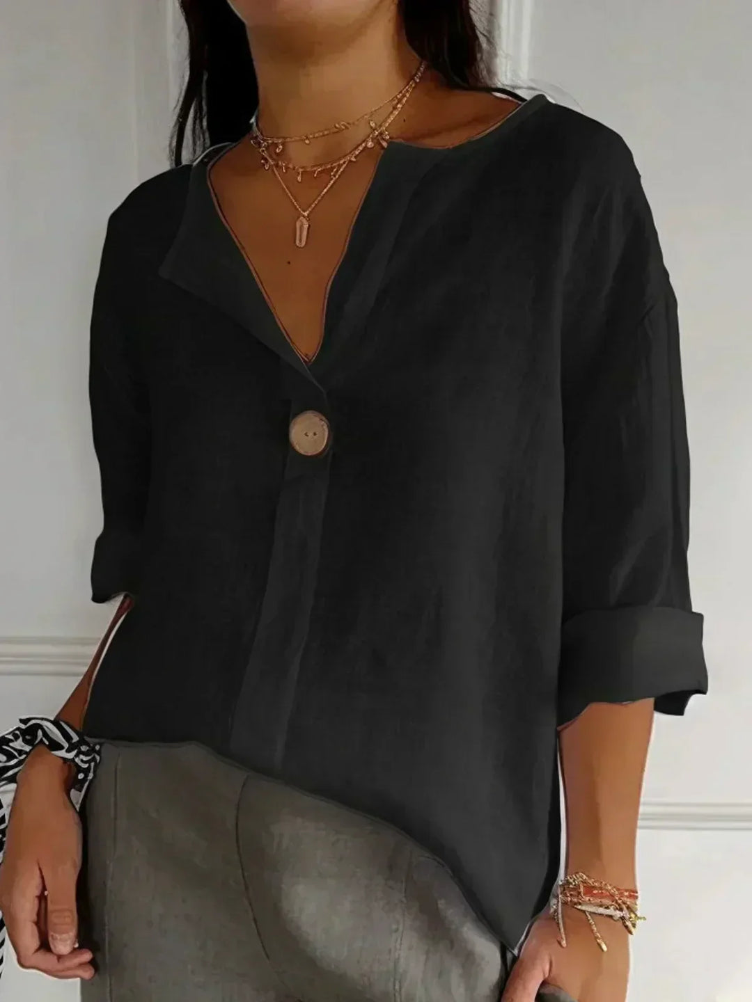 Angela™ | Casual V-Neck Blouse