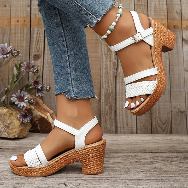 Haven Braided Block Heel Sandals