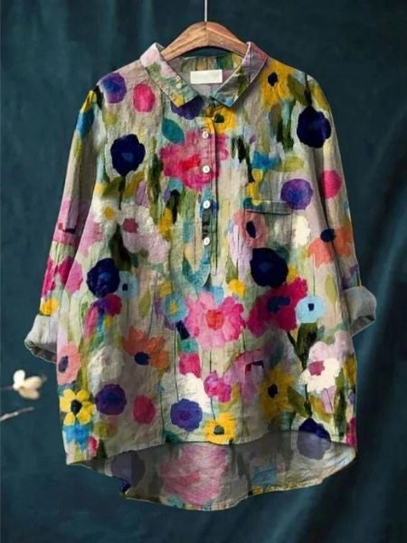 SERAPHINA I RETRO-FLOWER BLOUSE