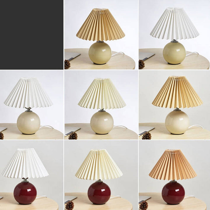 BowLift | Nordic minimalist 1-light table lamp made of ceramic with pleats