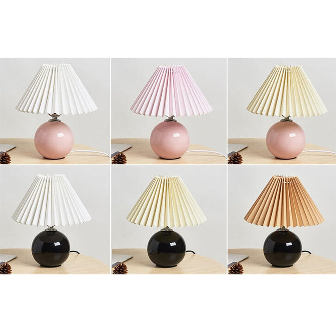 BowLift | Nordic minimalist 1-light table lamp made of ceramic with pleats