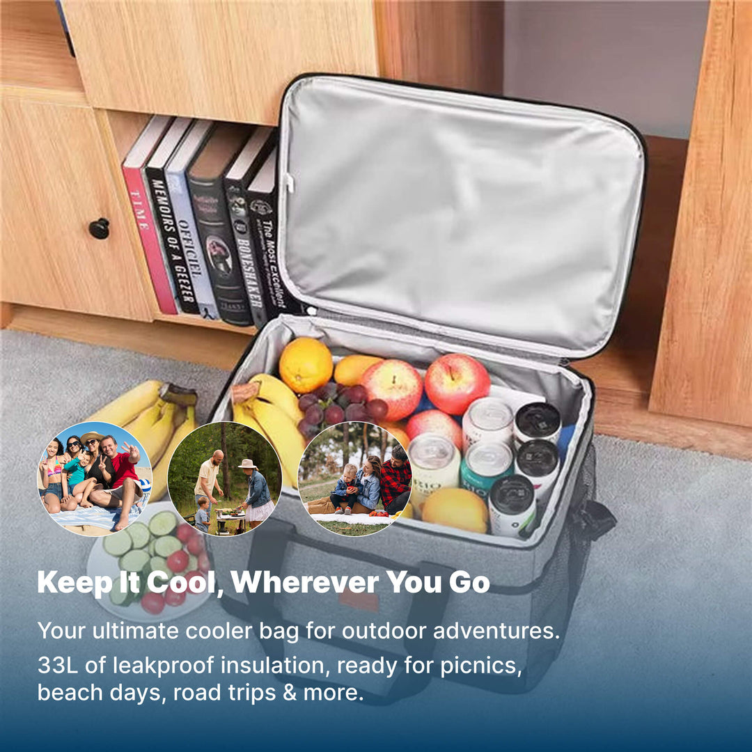 Azura | 33L Waterproof Cooler Bag | Insulated, Spacious & Ideal for Picnics, Beach Days, Hiking, and Outdoor Activities