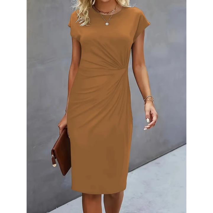 Anouk - Short sleeve formal midi dress for women