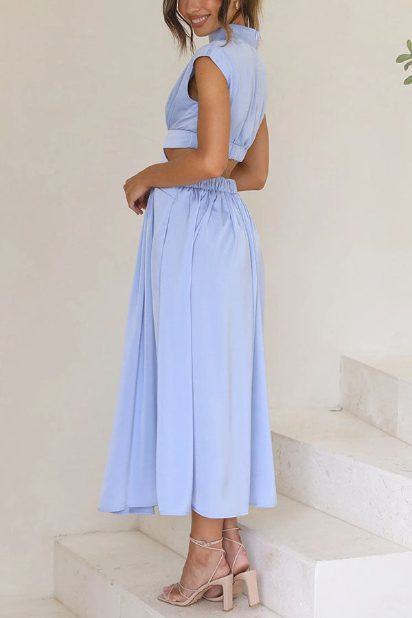 Quincy | Midi Dress with Cut-Out and Pockets