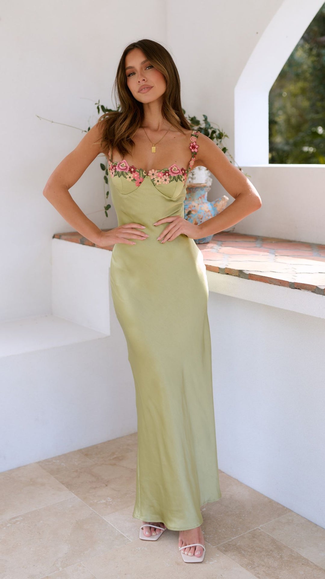 Brienna – Versatile Strappy Floral Maxi Dress