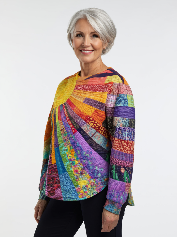 Arden - Colorful Sun Collage Sweatshirt