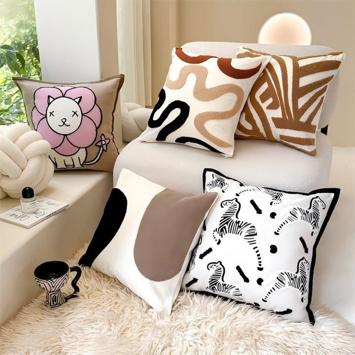 BowLift | Nordic Style ins Living Room Sofa Cover | Simple Geometric Jacquard Soft and Comfortable Pillowcase