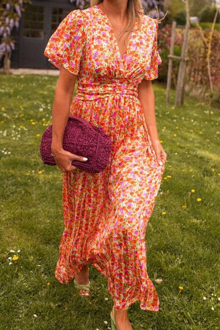 Sandra Elegant V-Neck Maxi Dress