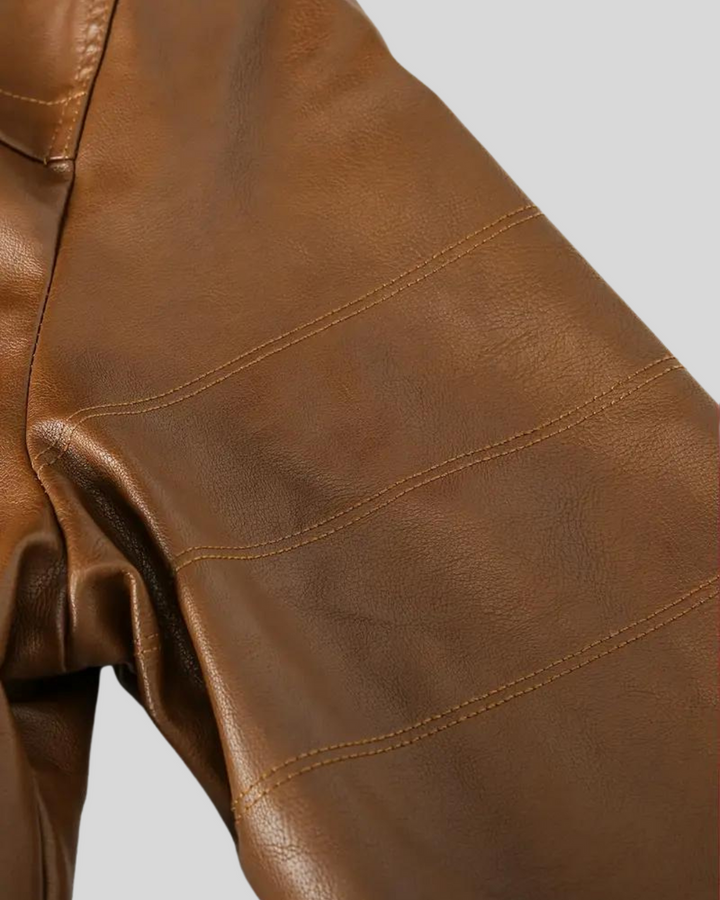 Davor - Hooded Leather Jacket With Double Zipper Closure
