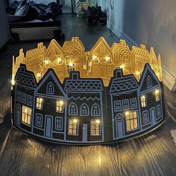 Azura | LED Gingerbread House Christmas Tree Collar Tree Skirt