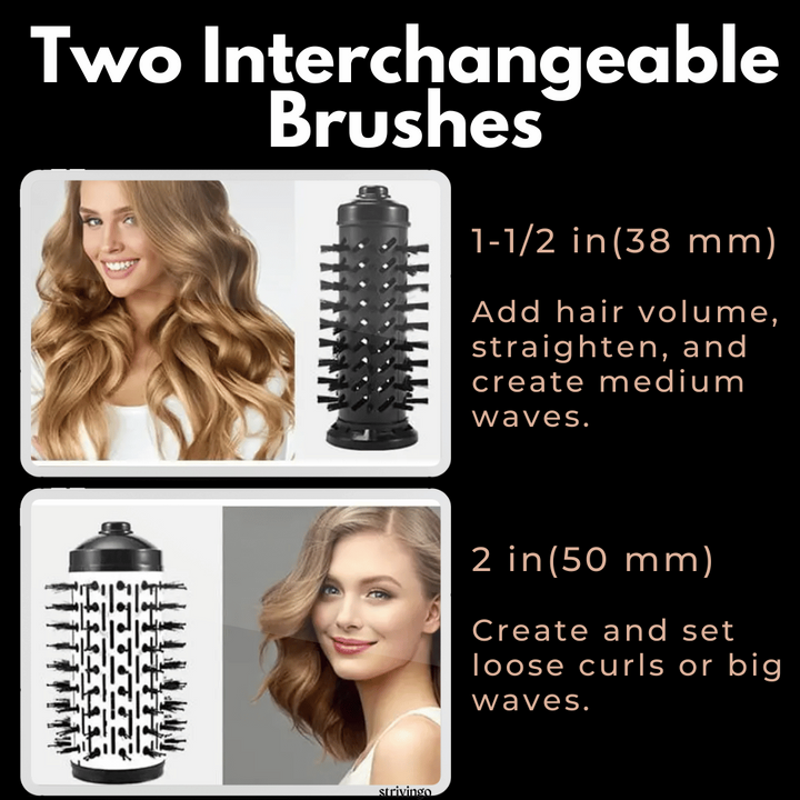 BowLift | 3-in-1 Rotating Hair Dryer and Styler with Adjustable Temperature for Effortless Curls and Waves
