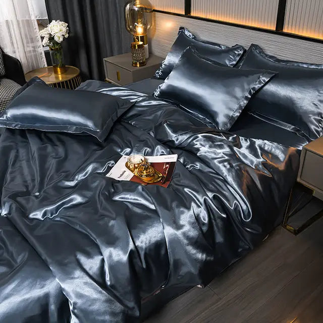 BowLift | Luxury Solid Satin Duvet Cover - SilkSerenity