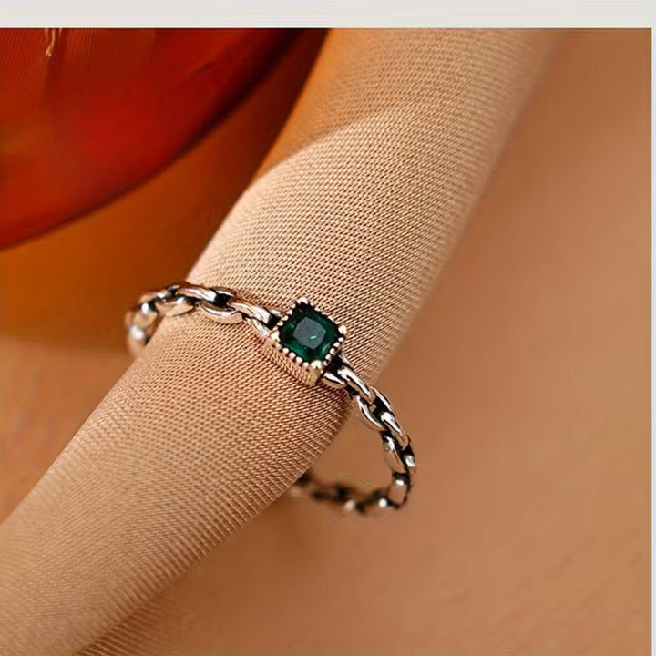 Emerald Chain Ring
