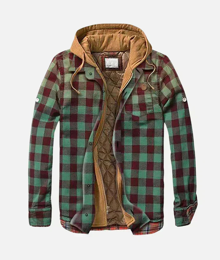GINA – COZY HOODED PLAID JACKET