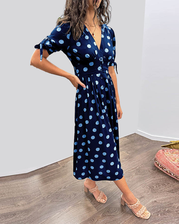 Maria | Button Polka Dot Dress