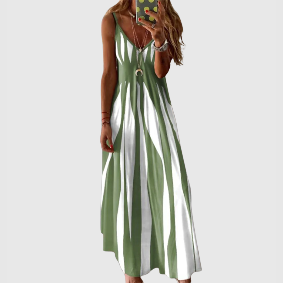 Ariella - Chic Sleeveless Striped Maxi Dress
