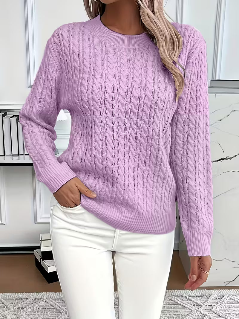 ADRIANA – CABLE-KNIT COZY LONG-SLEEVE SWEATER