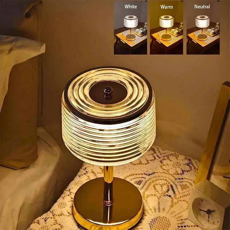 BowLift | LED Ring Table Lamp with Multi-Layer Shade