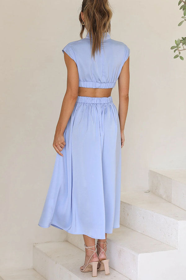 Quincy | Midi Dress with Cut-Out and Pockets